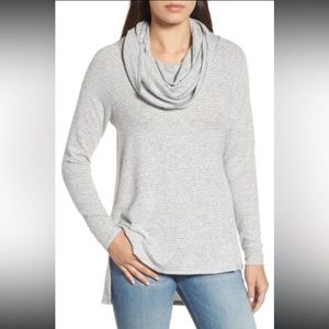 Gibsonlook Gray Stripe Sweater Size L